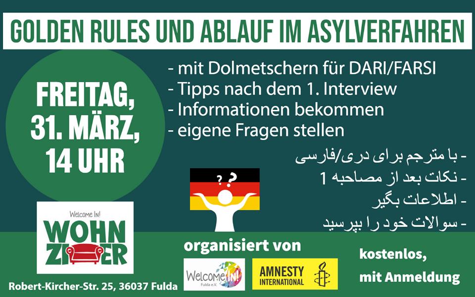 ABGESAGT - Golden Rules und Ablauf im Asylverfahren | DARI/FARSI